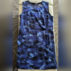 Michael Kors Shades of Blue Grommet Detail Sheath Dress